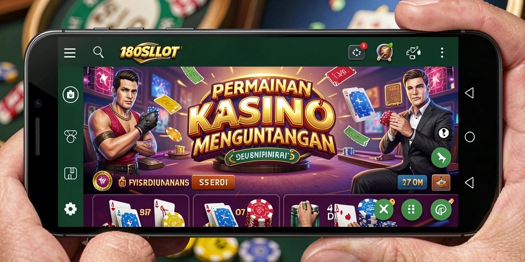 Tangkapan layar menunjukkan gameplay seru 180SLOT di kasino digital.