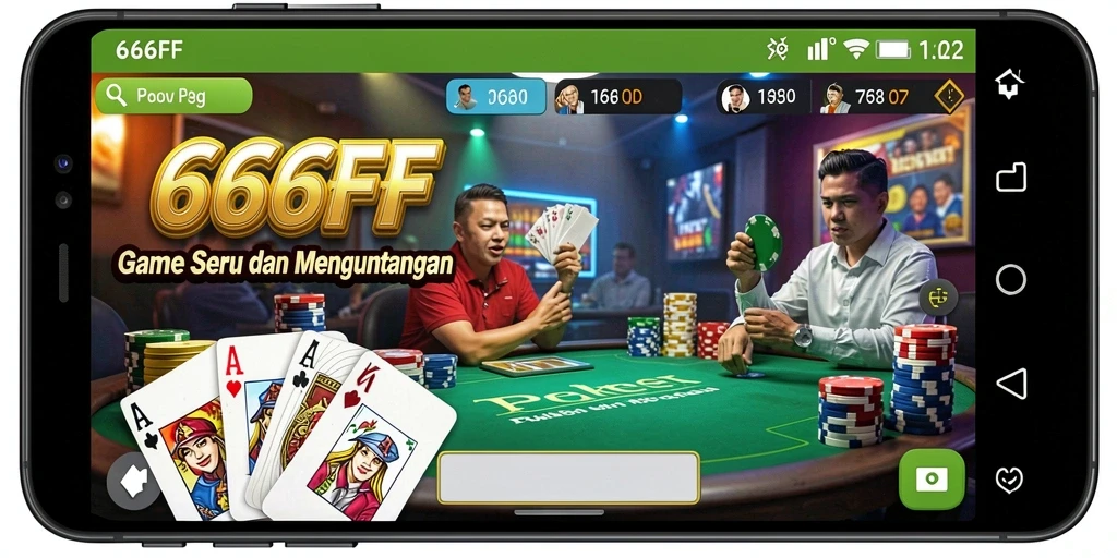 Screenshot gameplay 666FF yang menampilkan suasana poker online yang seru.