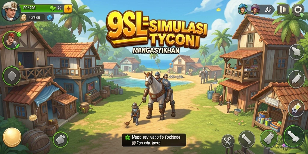 Tampilan gameplay 9SL yang menarik dengan elemen bisnis Tycoon yang seru.