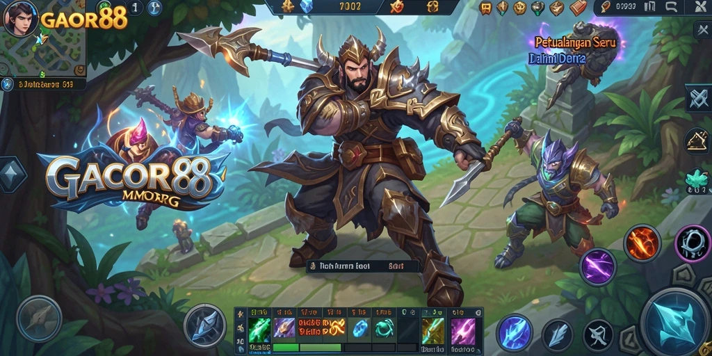 Tampilan gameplay GACOR88 yang menampilkan aksi seru dalam MMORPG.