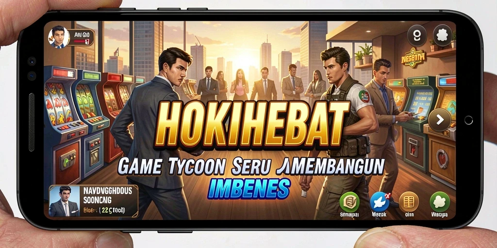 Tampilan gameplay seru dalam HOKIHEBAT dengan elemen Tycoon yang menantang.