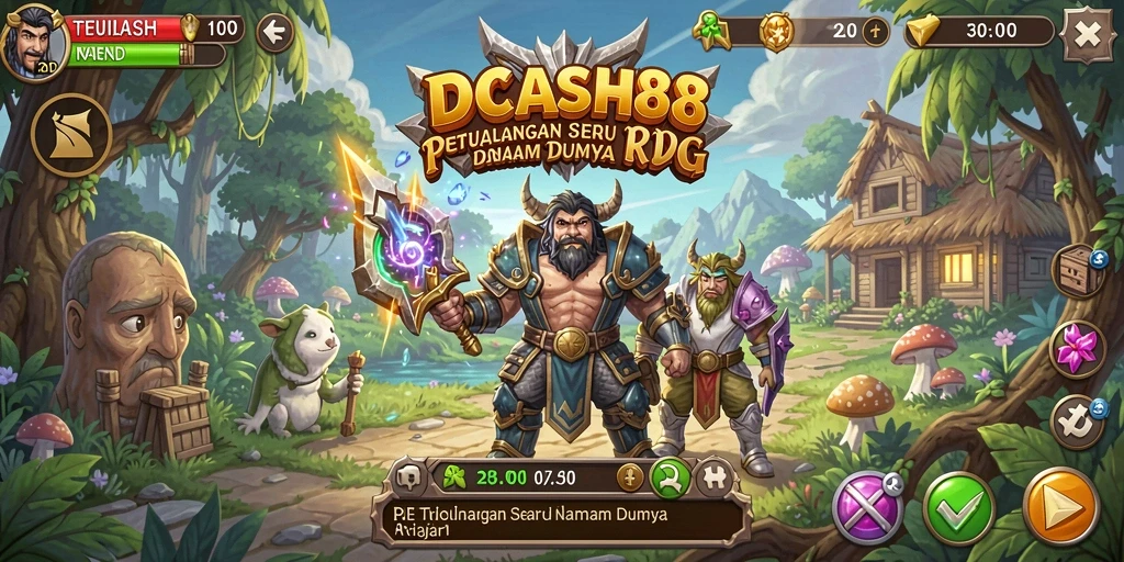 Tampilan gameplay IDCASH88 menampilkan pertarungan epik dan eksplorasi dunia fantasi.