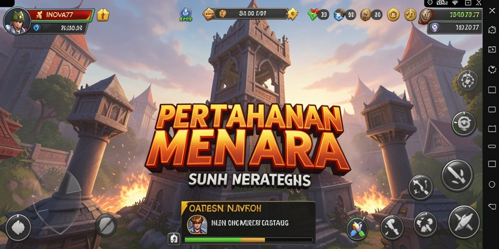 Tangkapan layar INOVA77 menampilkan aksi mendebarkan dalam gameplay Tower Defense.