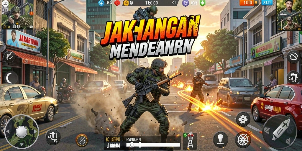 Tampilan gameplay JAKARTAWIN dengan aksi seru dan grafis menakjubkan.