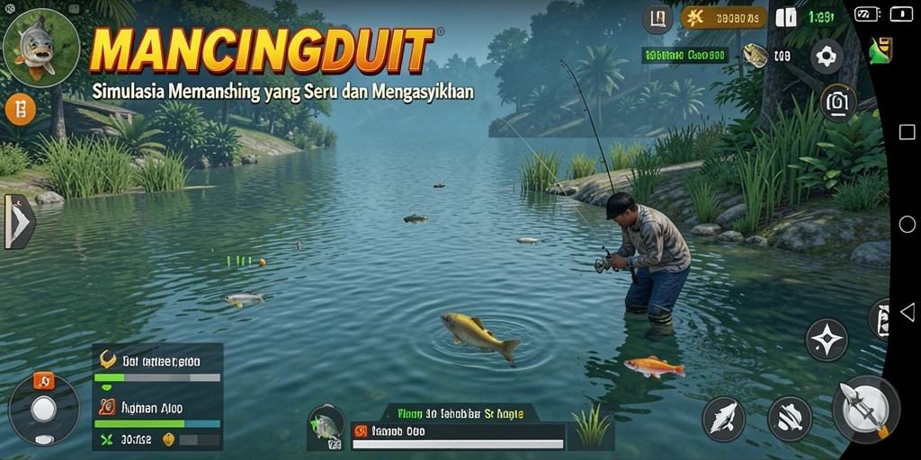 Tampilan menawan dari game simulasi memancing MANCINGDUIT.