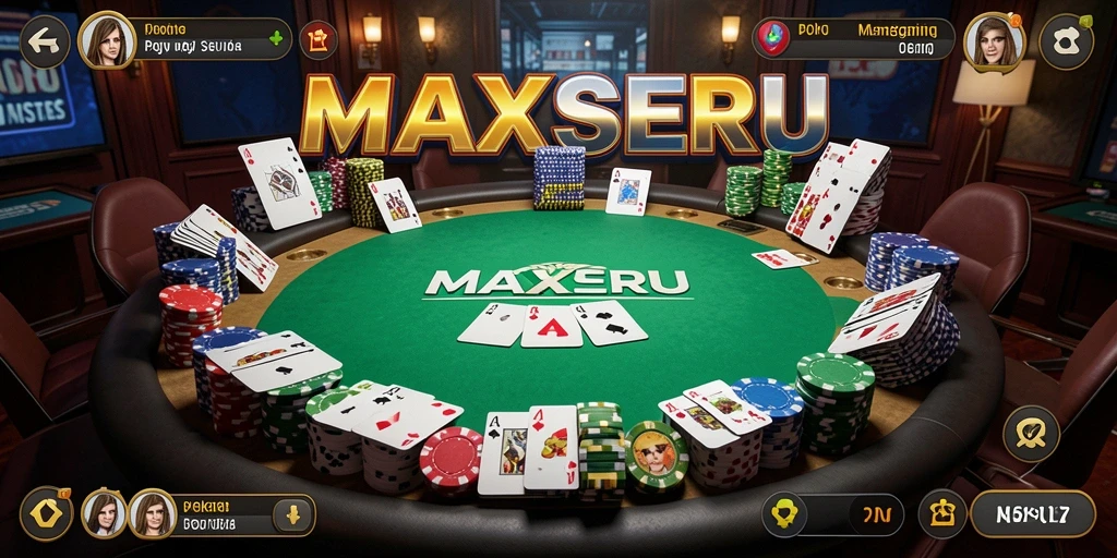 Tampilan gameplay poker yang seru dan mendebarkan di MAXSERU.