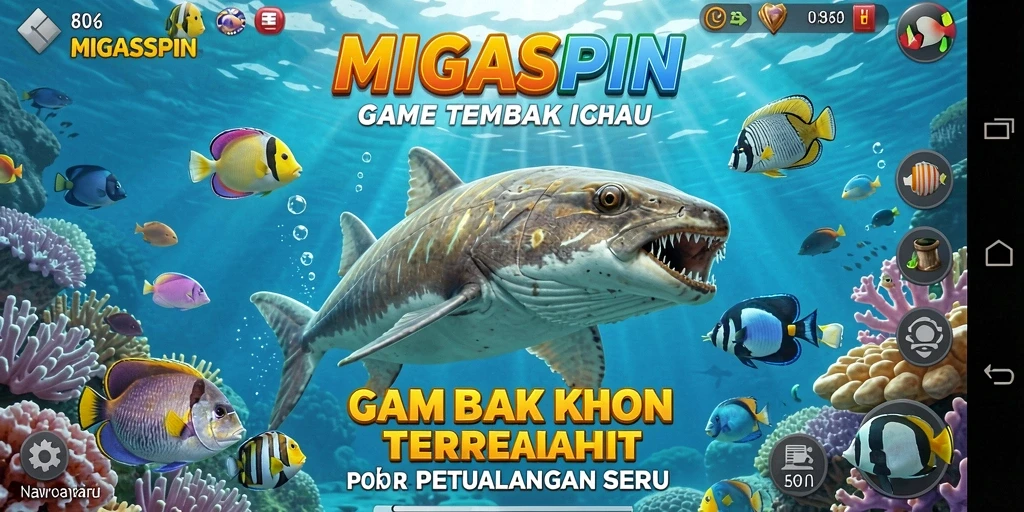 Tampilan menarik dari gameplay MIGASPIN Tembak Ikan.