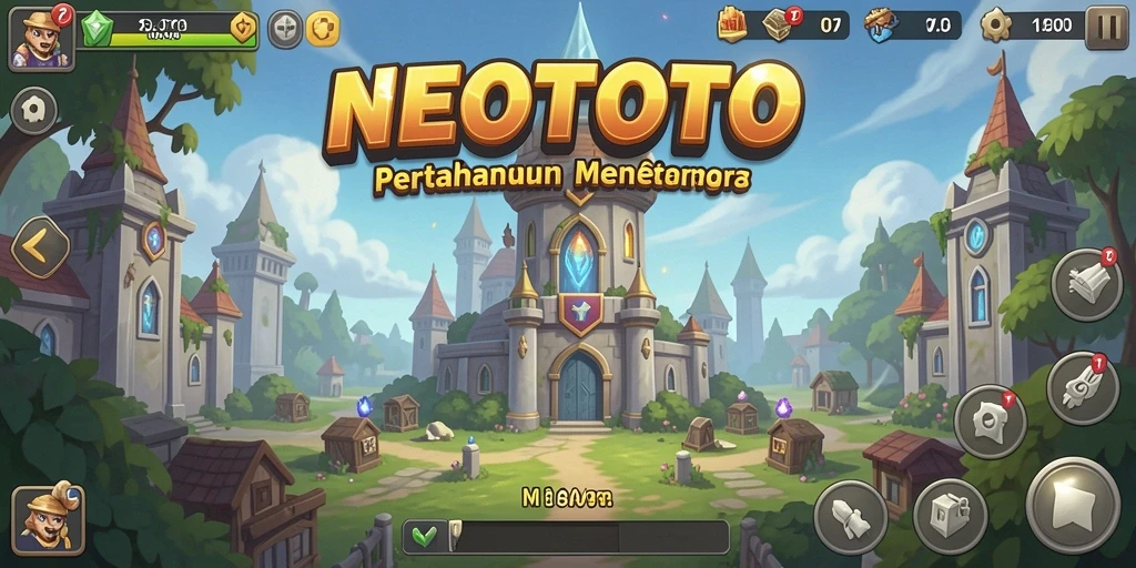 Screenshot gameplay NEOTOTO menampilkan aksi seru Tower Defense.