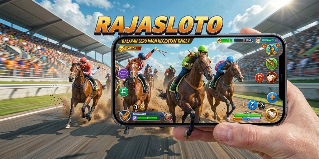 Gameplay seru di lintasan balap RAJASLOTO dengan mobil kustom.
