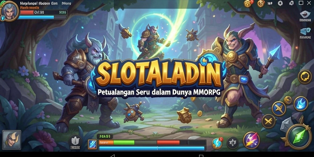 Menampilkan aksi seru dalam game MMORPG SLOTALADIN.