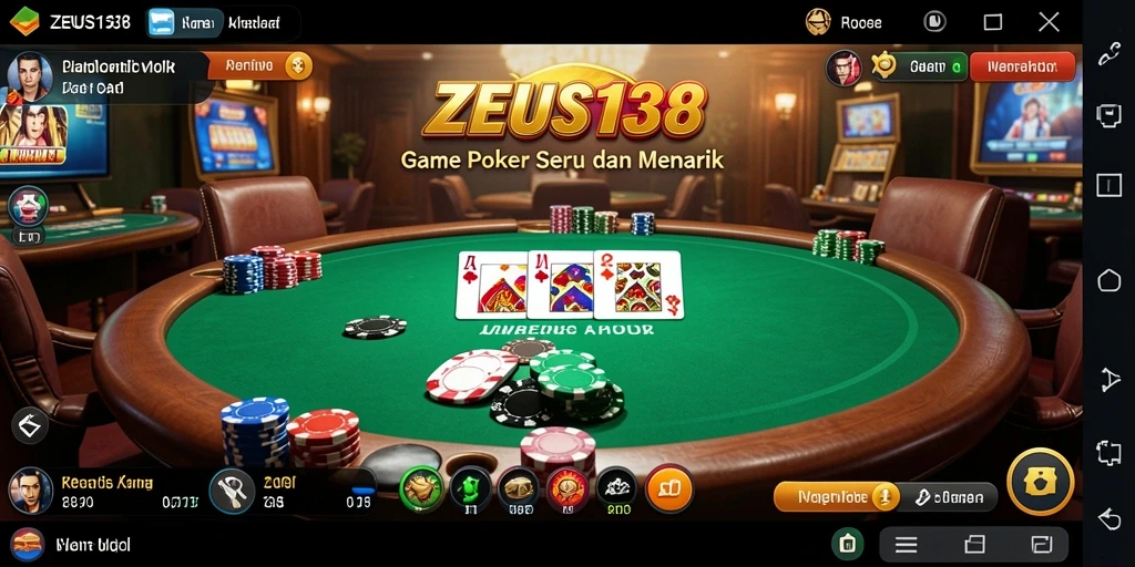 Screenshot gameplay ZEUS138 menampilkan keseruan permainan Poker.